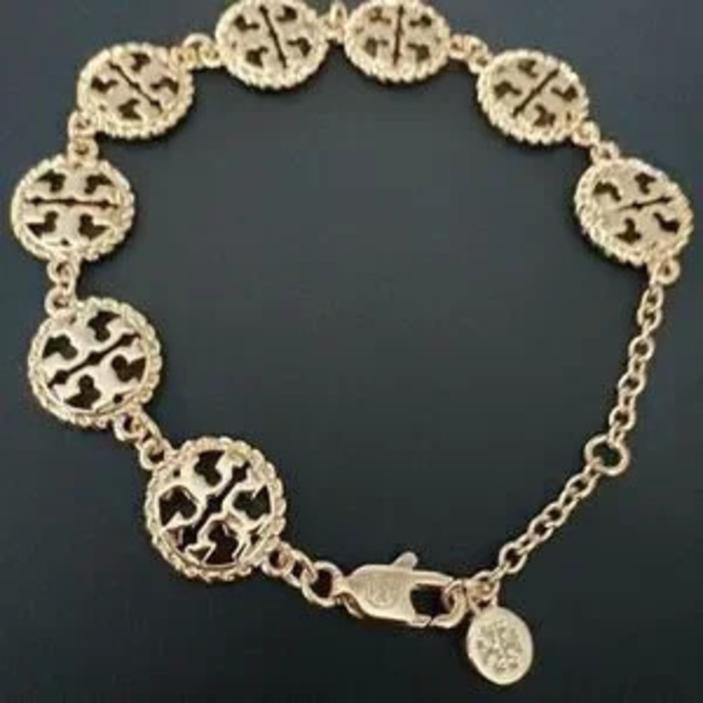 Tory Burch Twisted Rope Pearl Gold Pendant Necklace